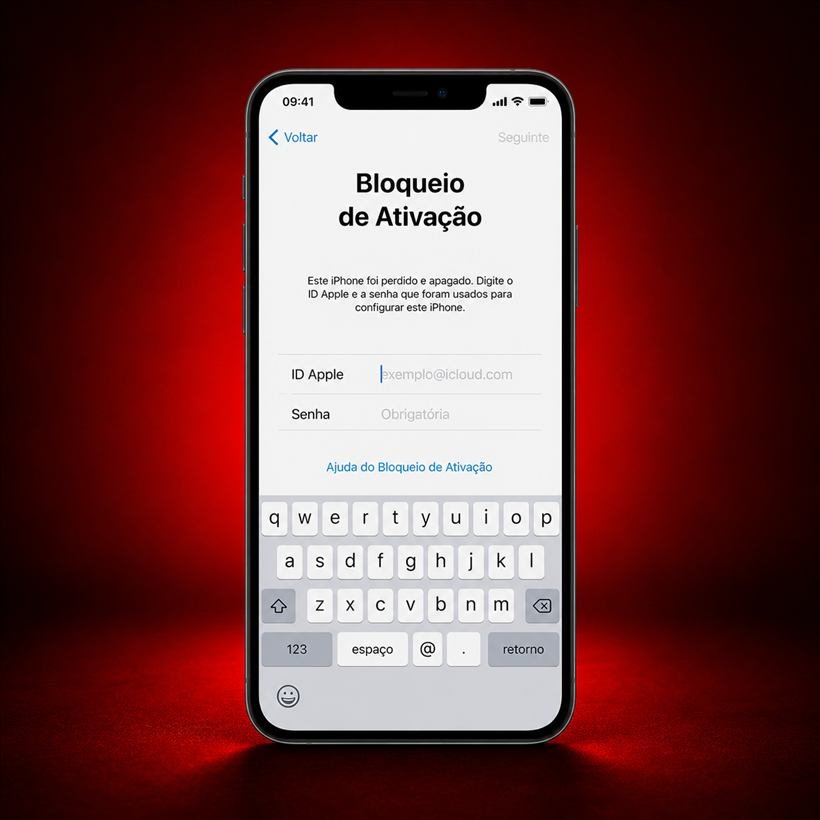 Exemplo de bloqueio de ativação iPhone